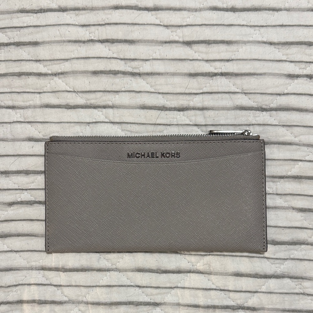 Michael Kors light grey Zip Wallet